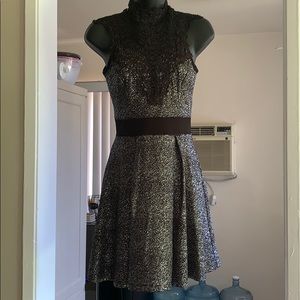 Black & Silver High Neck Dress
